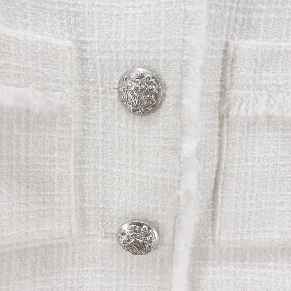 Veronica Beard Cream Blazer with Silver Buttons - Picture 15 of 16